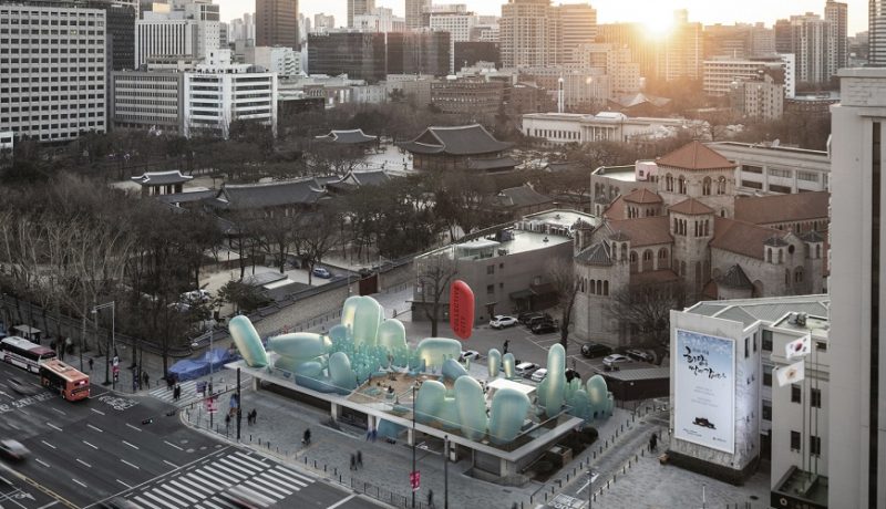 طراحی زیبا باغ تالار در سئول