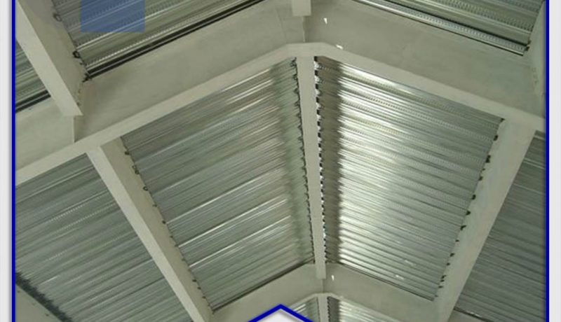 Steel deck ceiling, galvanized sheets
